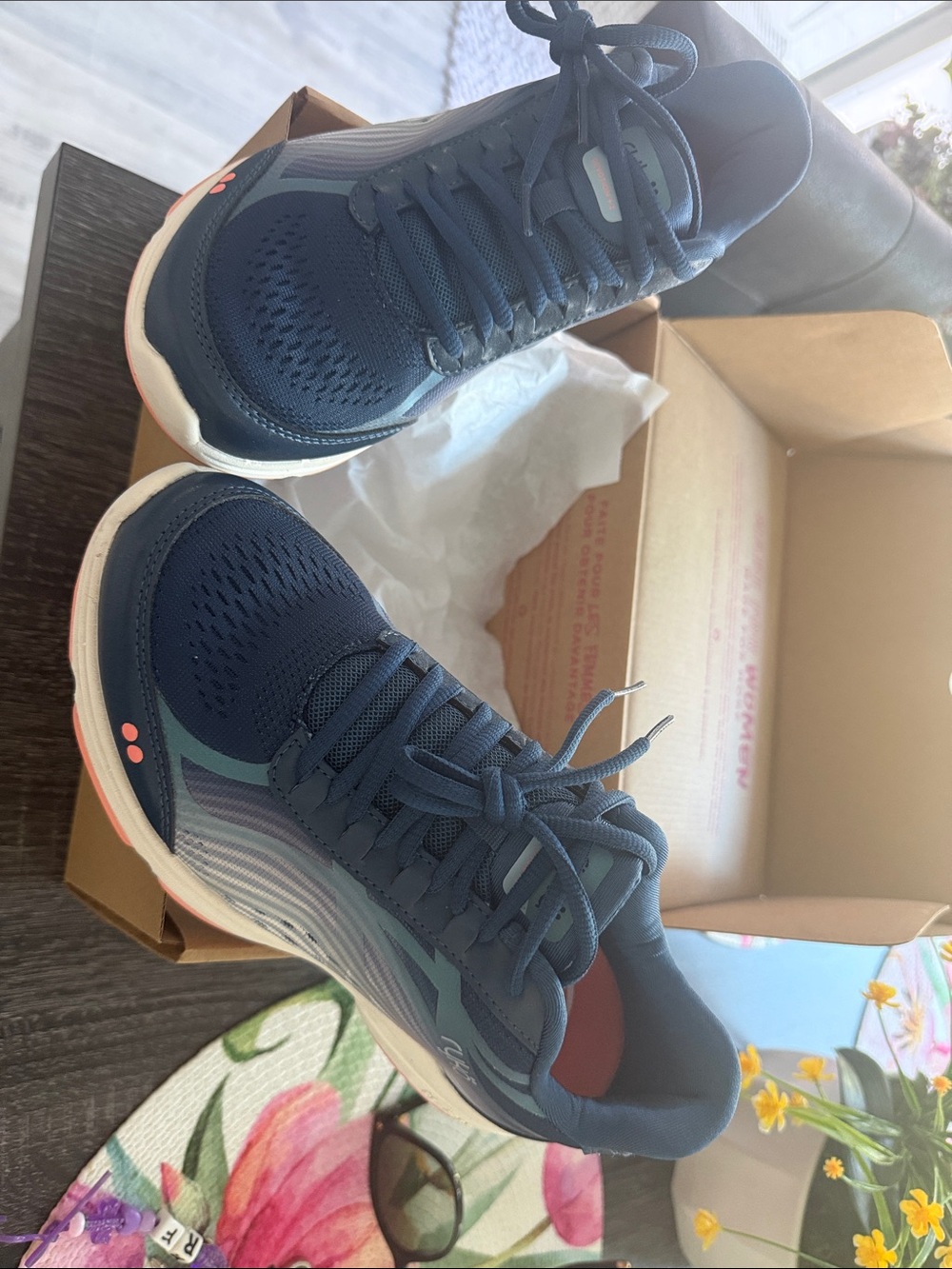 Ryka Navy and Coral Athletic Sneakers